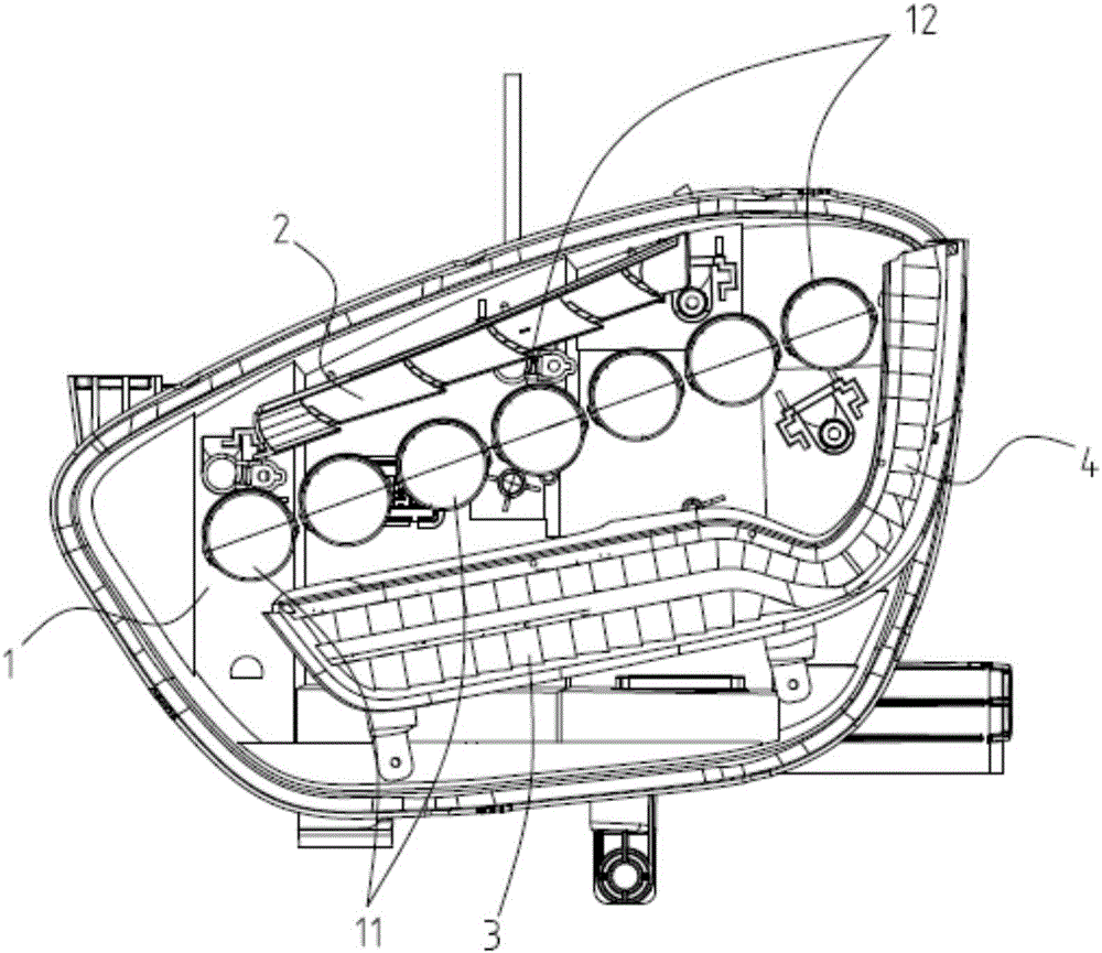 Self-adaptive high-low-beam integrated LED multi-module headlamp