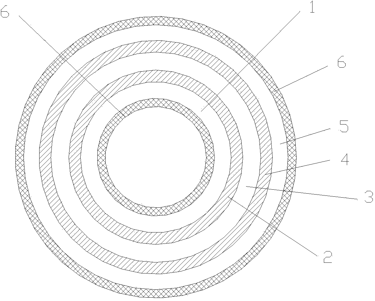 High-pressure rubber hose and production process thereof