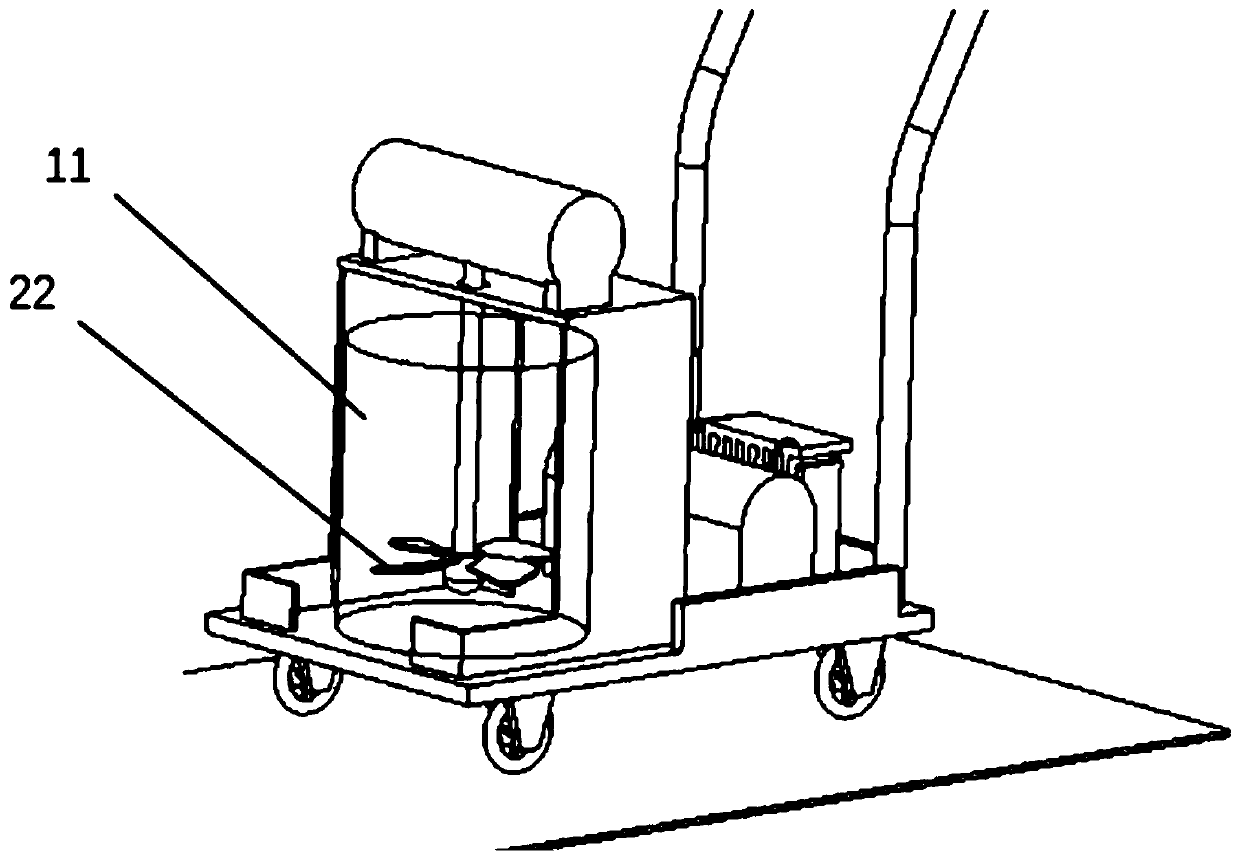 Portable tree whitewashing machine and whitewashing method