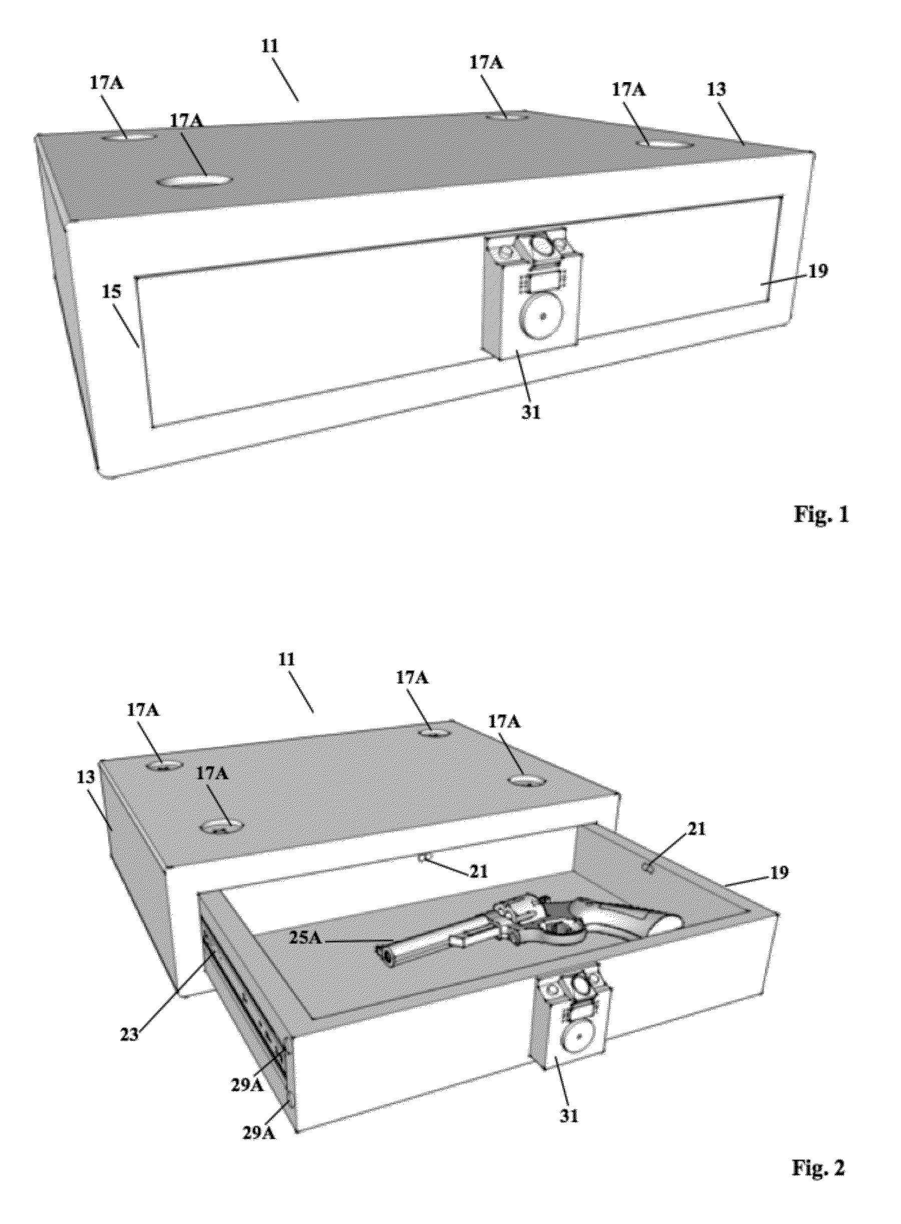 Modular Rapid Access Illuminated Drawer Safe With Dual Access Methods