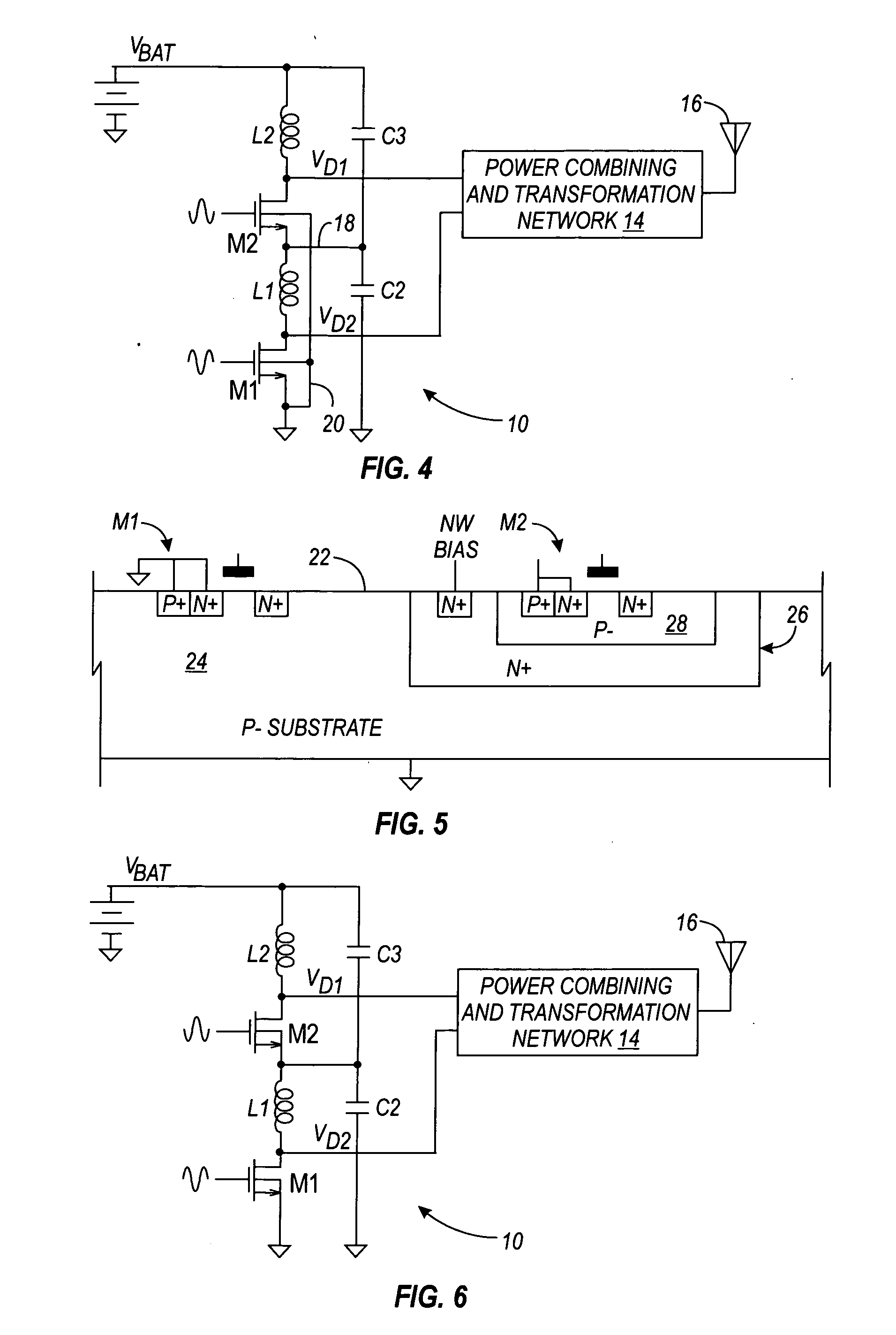 Stacked RF power amplifier