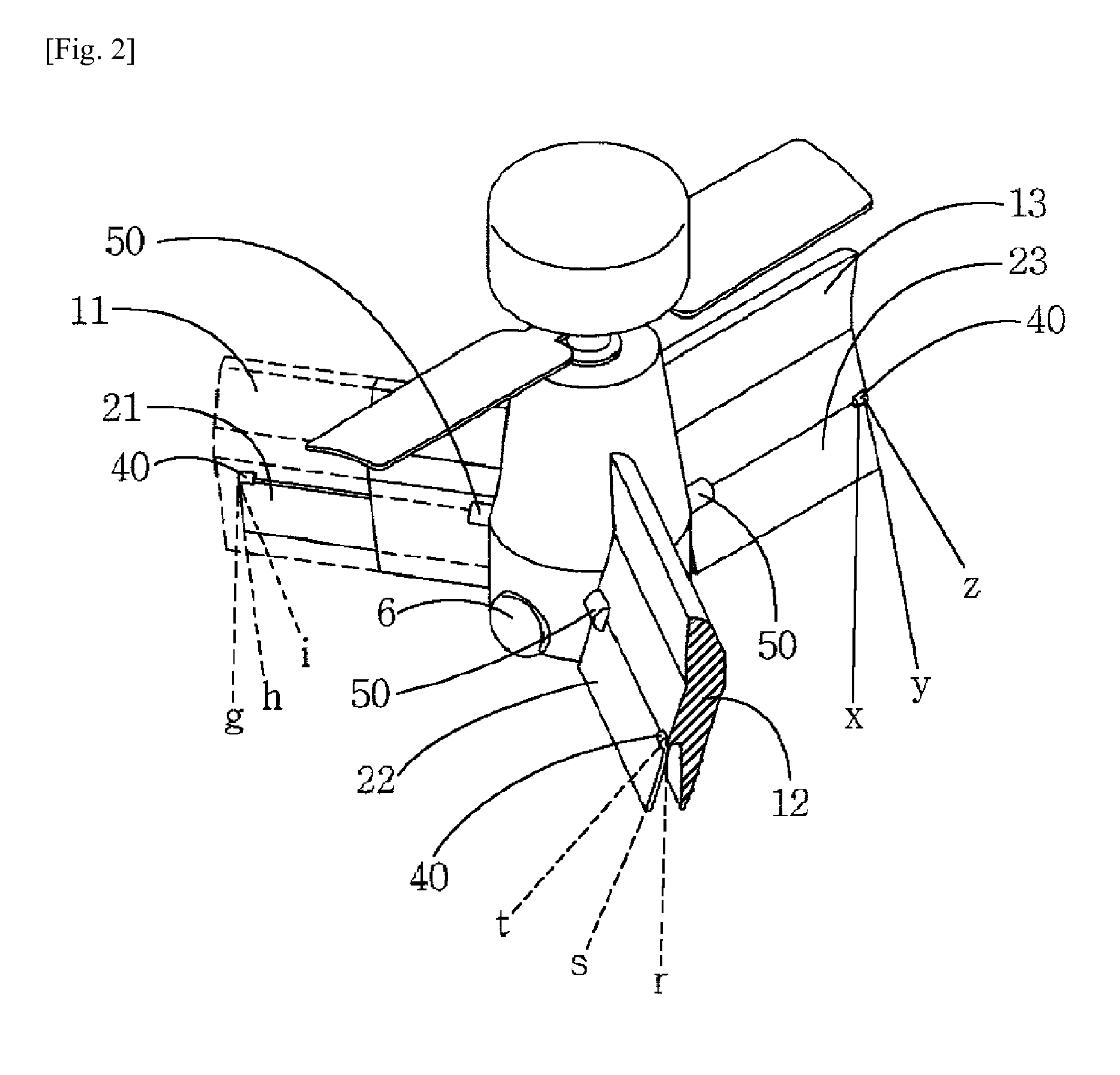 Bottom blade type trefoil flight vehicle