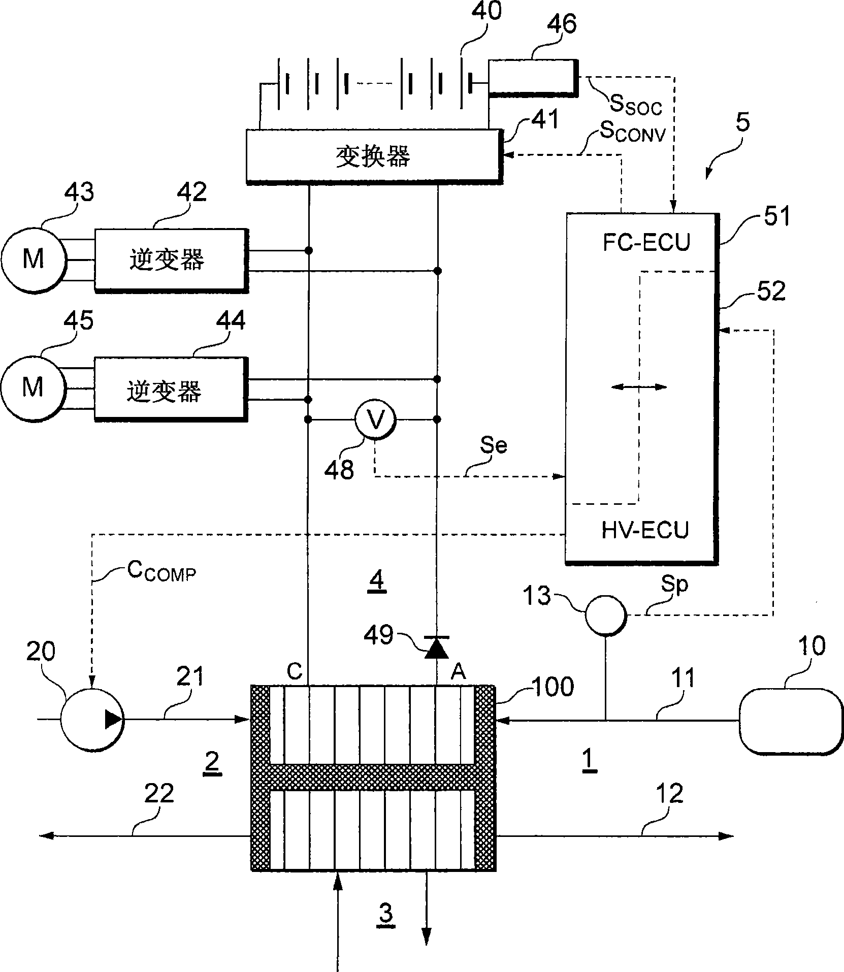 Fuel cell system, method for controlling the fuel cell system, and mobile object