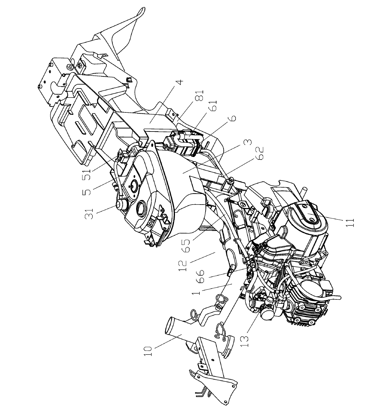 Fuel evaporation configuration structure of straddle type motorized cart