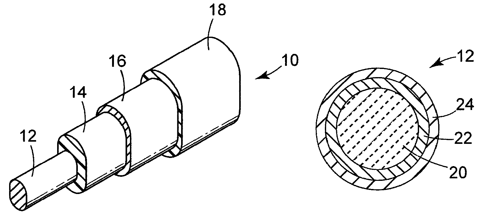 Metal/ceramic composite conductor and cable including same