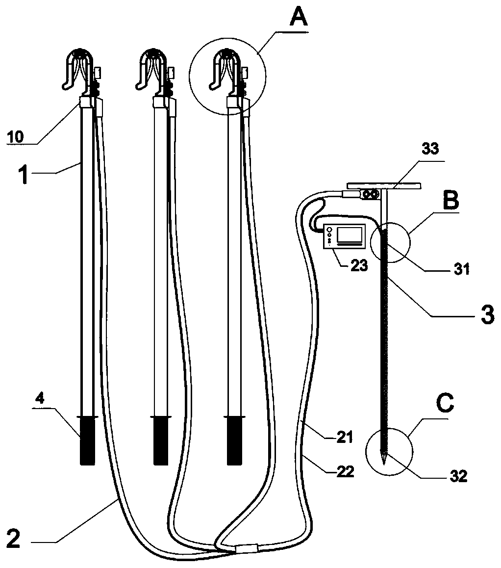 Intelligent short-circuit grounding device and grounding method thereof