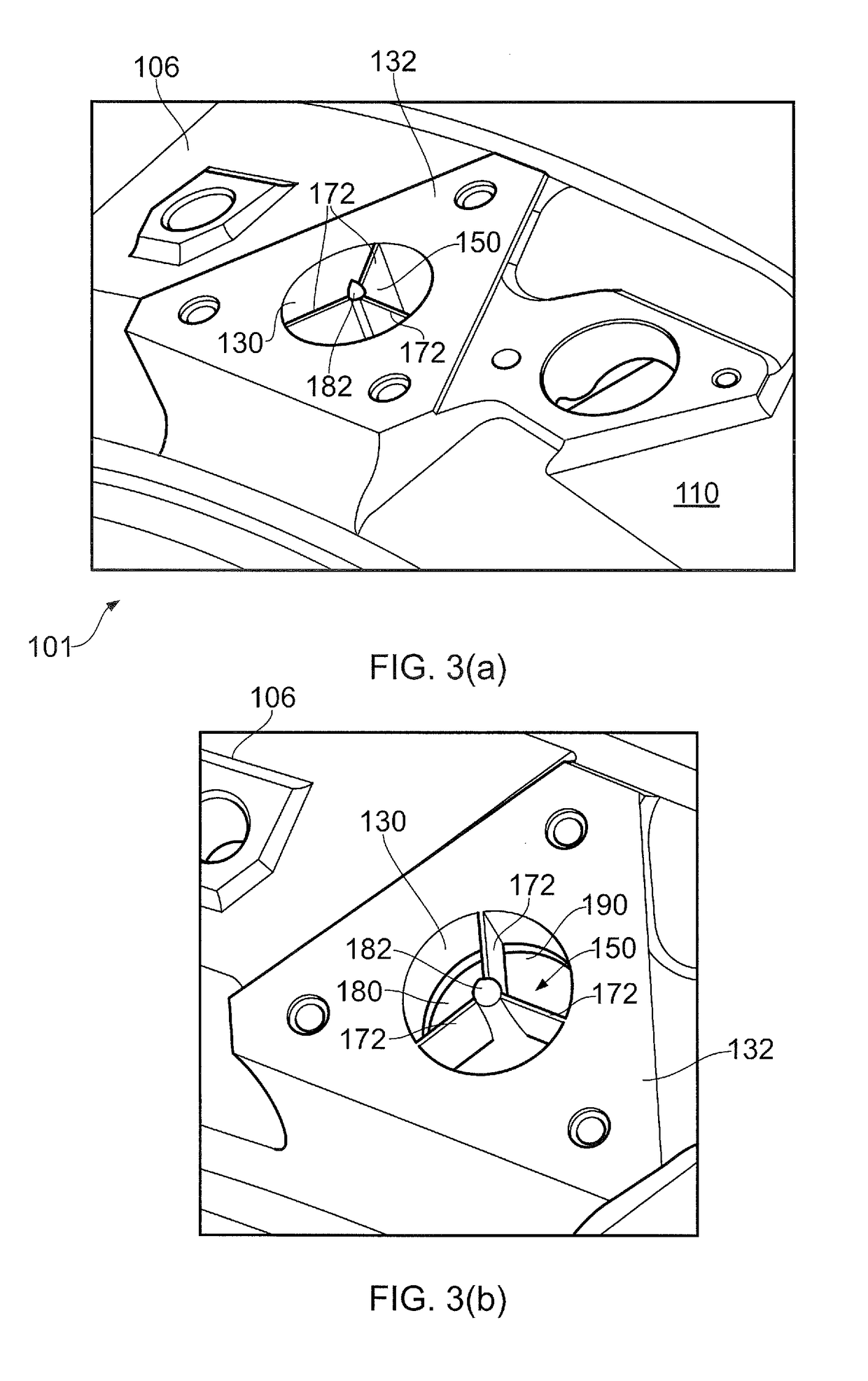 Distributor device for cooling air within an engine