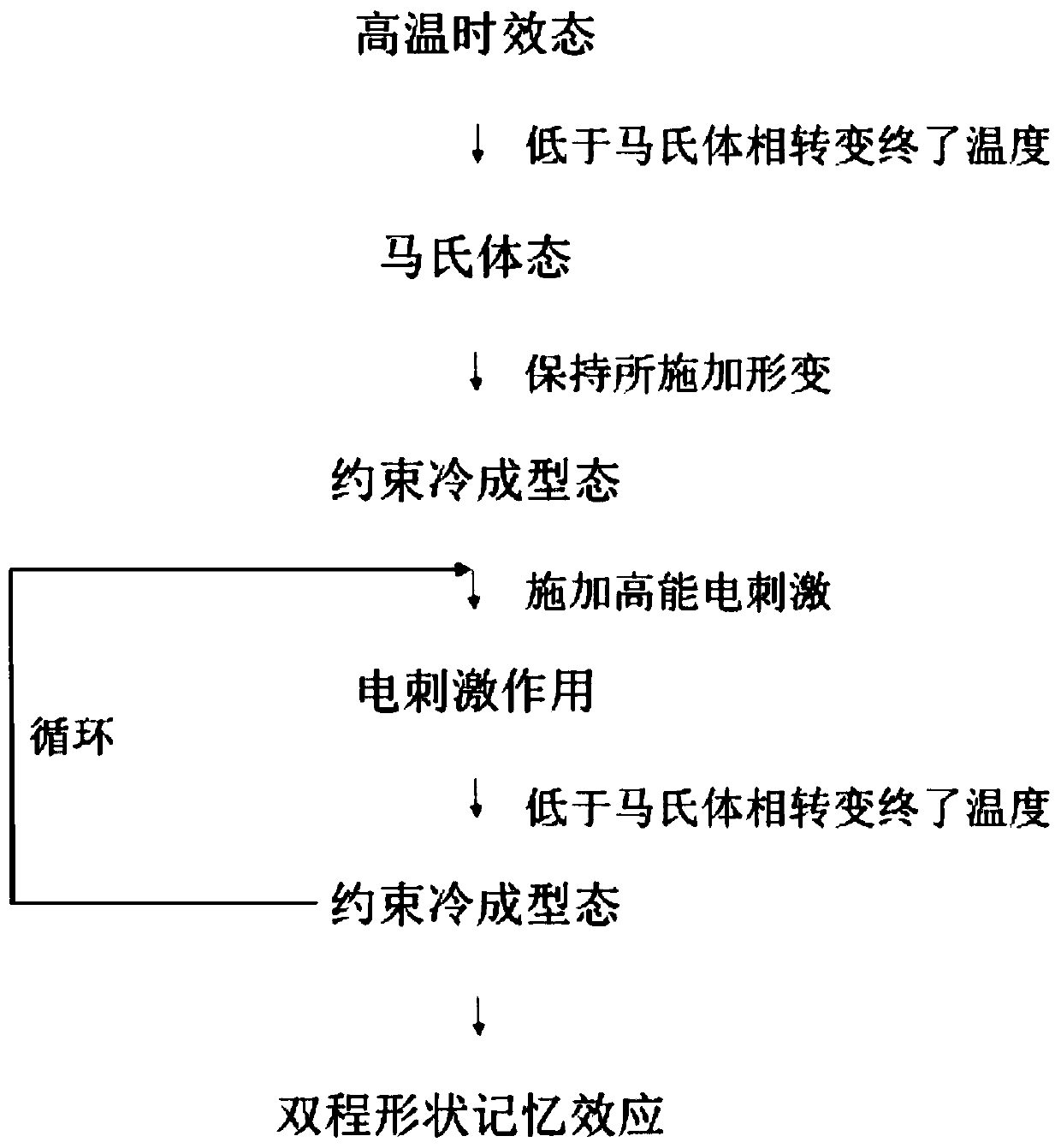 Method for imparting two-way memory properties to ni-rich tini shape memory alloys