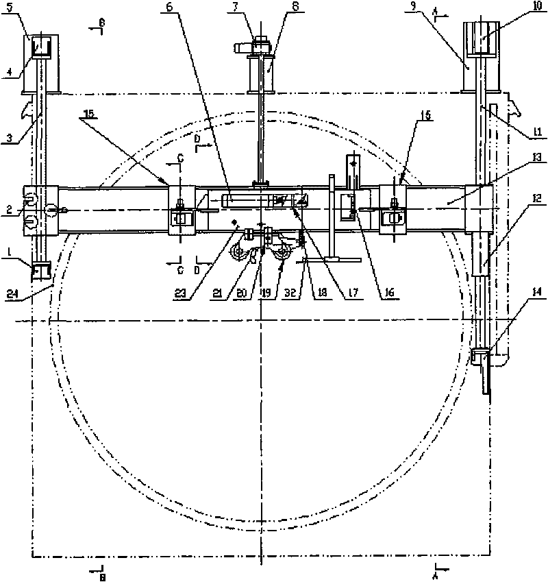 Automatic wielding mechanical device for forming machine of numerical control reinforcing cage