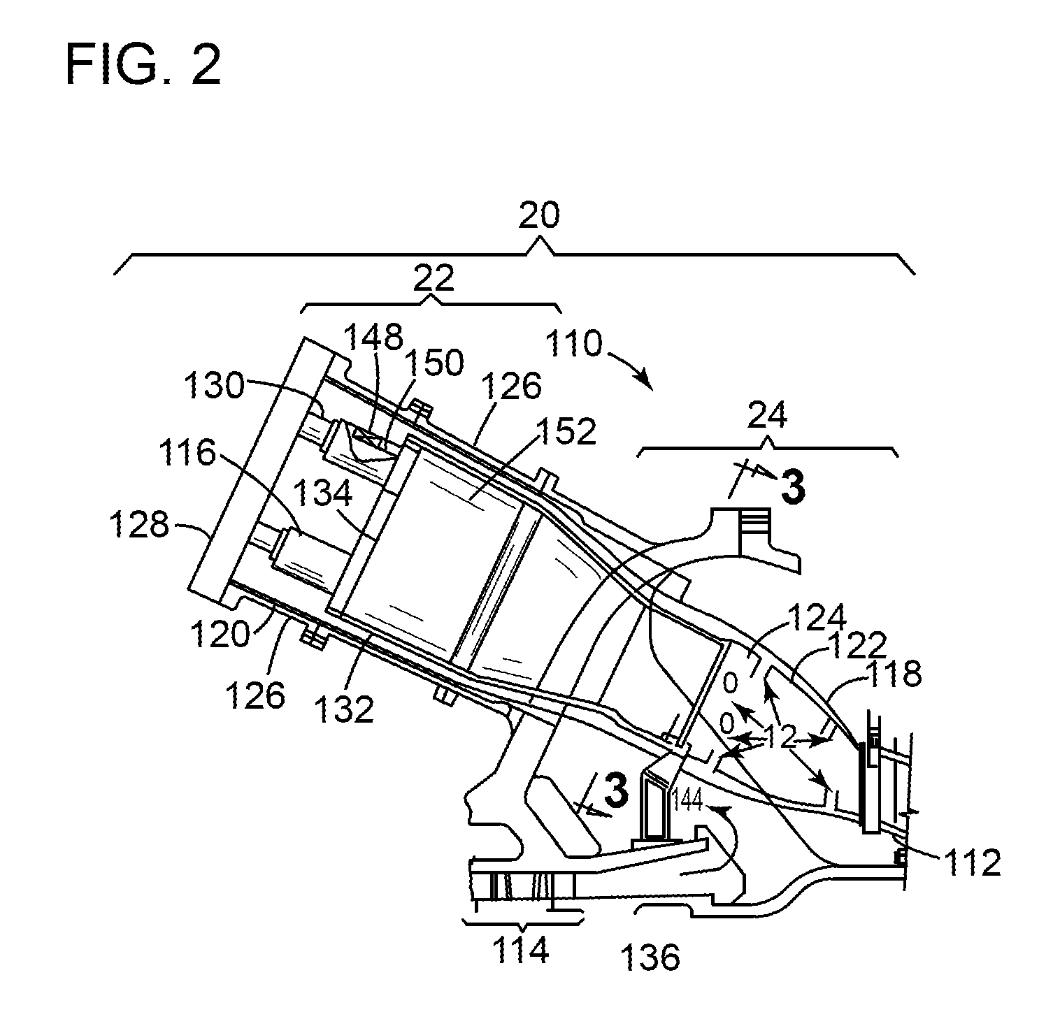 Secondary combustion system for reducing the level of emissions generated by a turbomachine