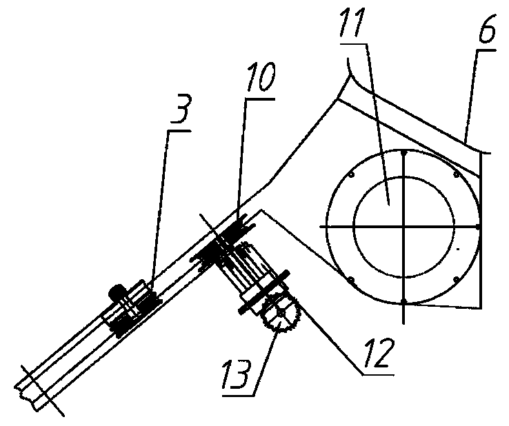 Stalk pulling and clamping conveying device of cotton stalk pulling crusher