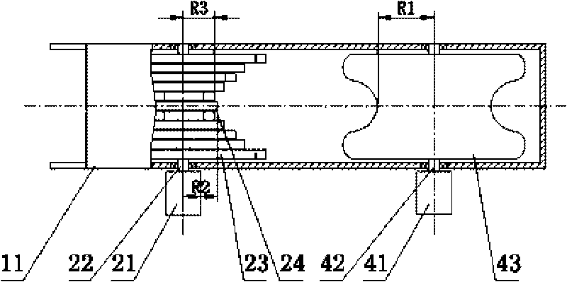 Combined type running deicing mechanism of online deicing robot of high-voltage transmission line