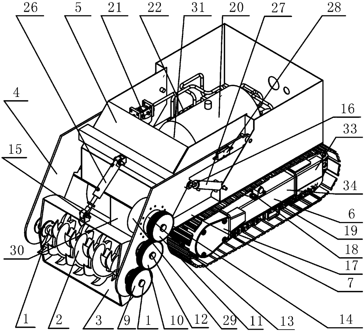 Crawler belt type dredging robot