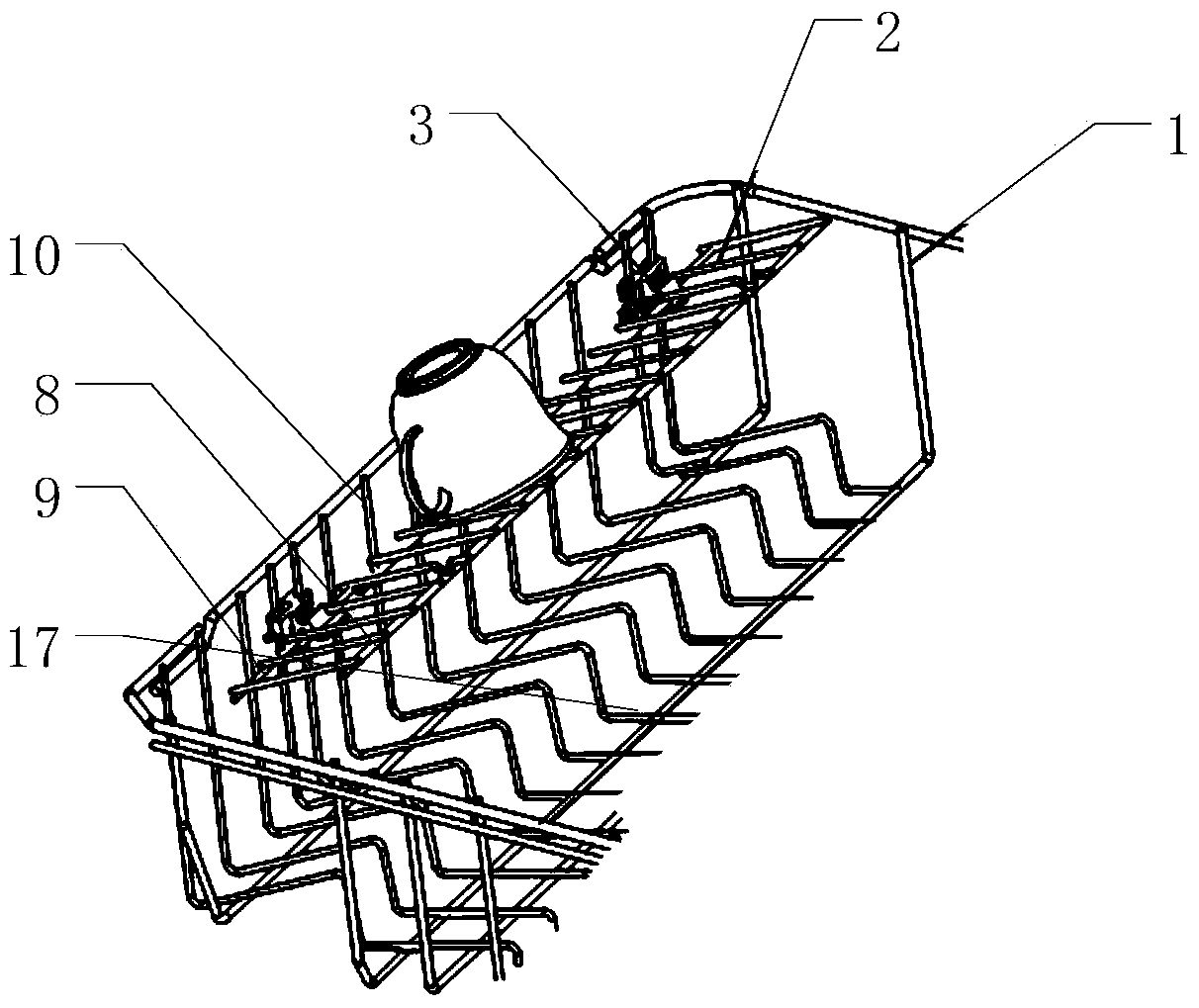 A dishwasher rack