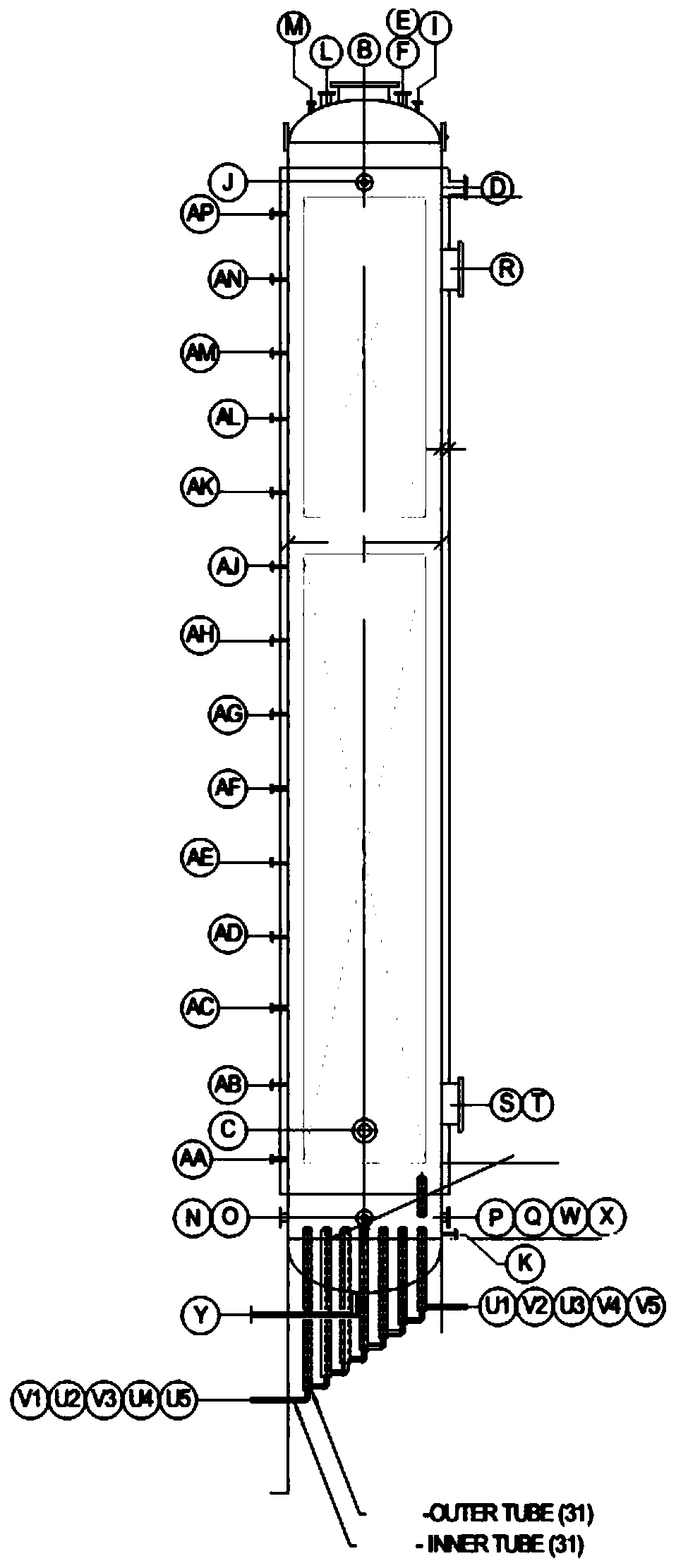 Hydrogen purification equipment carbon adsorption tower in electronic-grade polycrystalline silicon production process