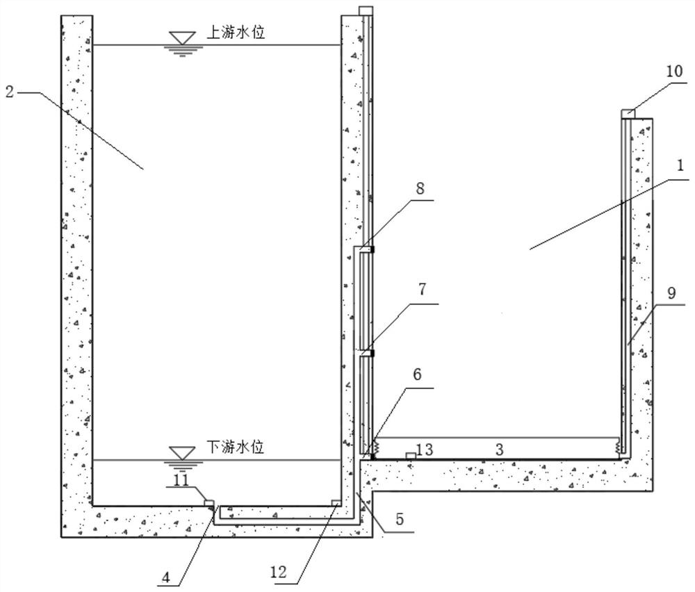 A water storage tank and control system for improving water saving rate of ship lock