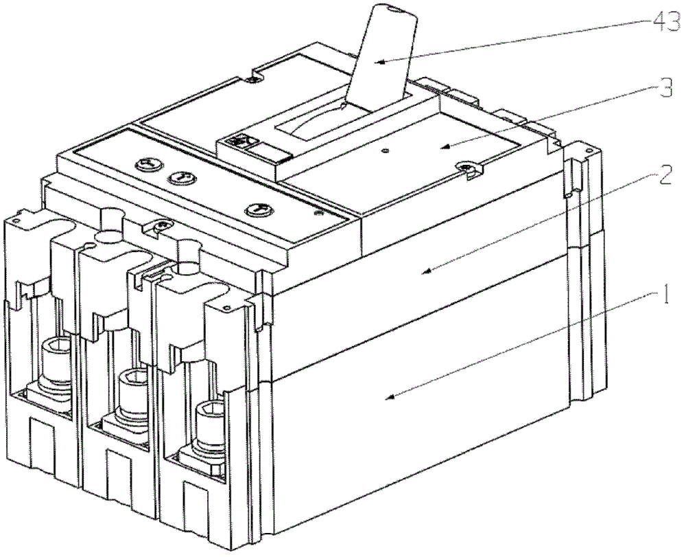 Low voltage circuit breaker with pneumatic trip device