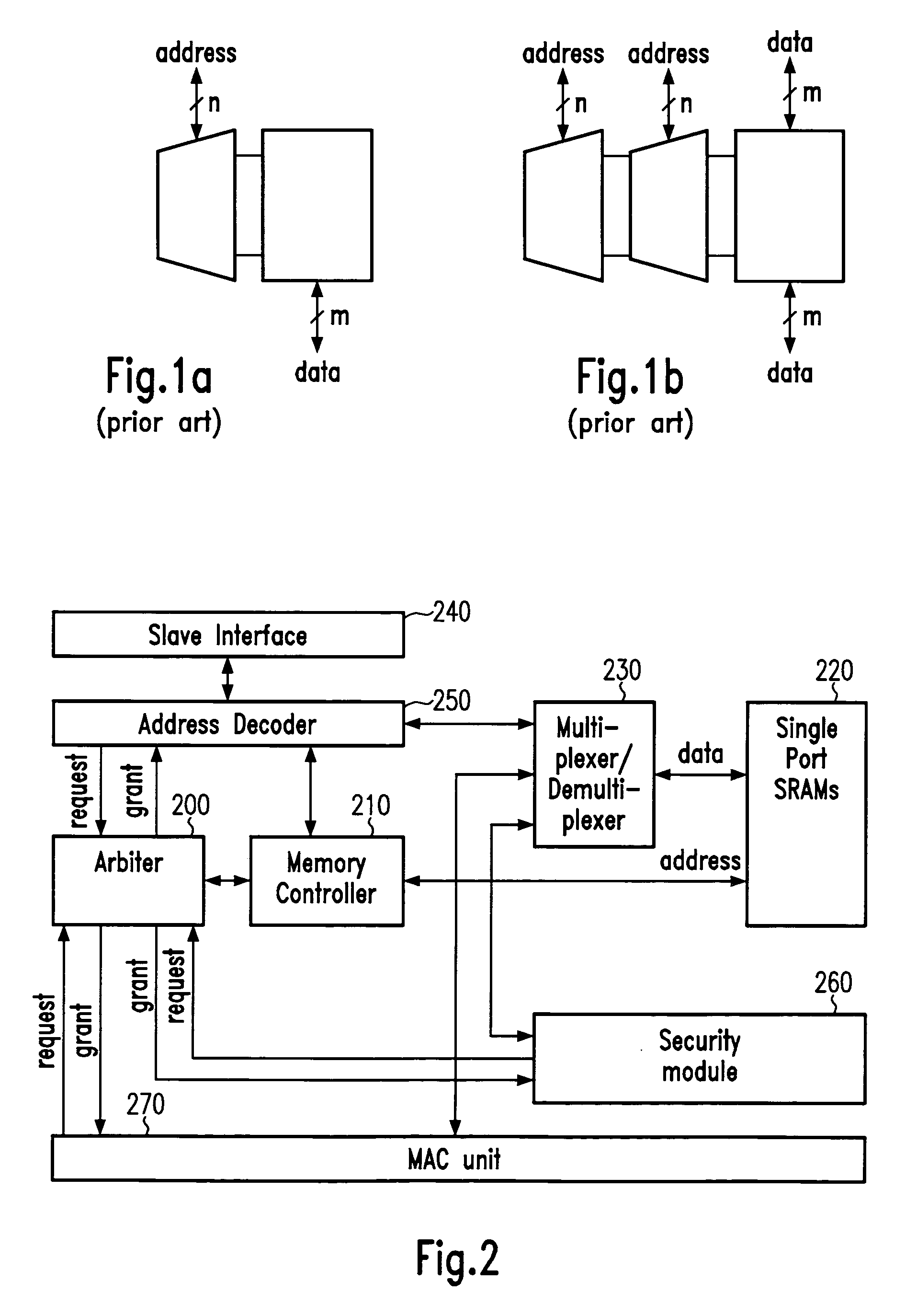 Segmented on-chip memory and requester arbitration