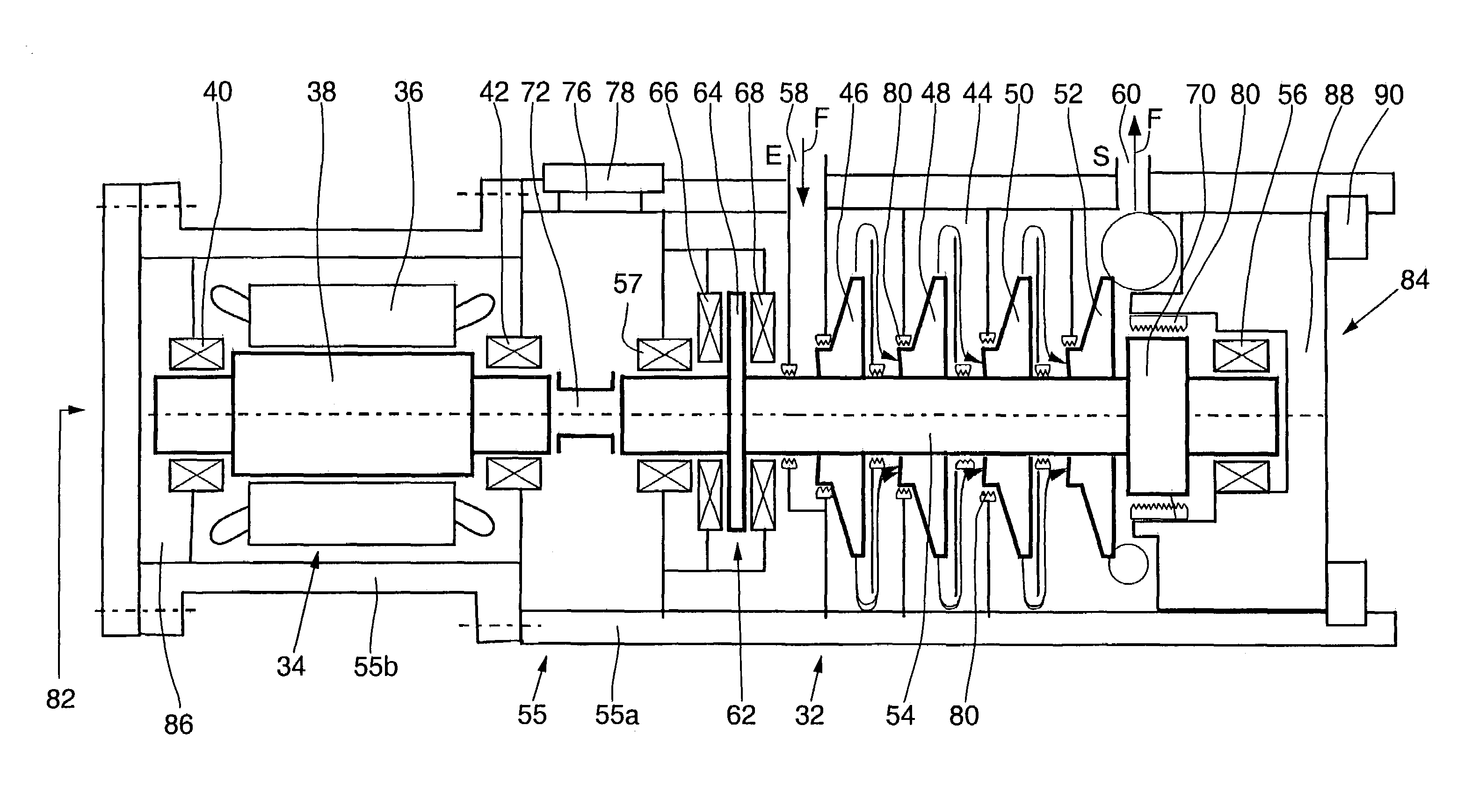 Centrifugal compressor having a flexible coupling