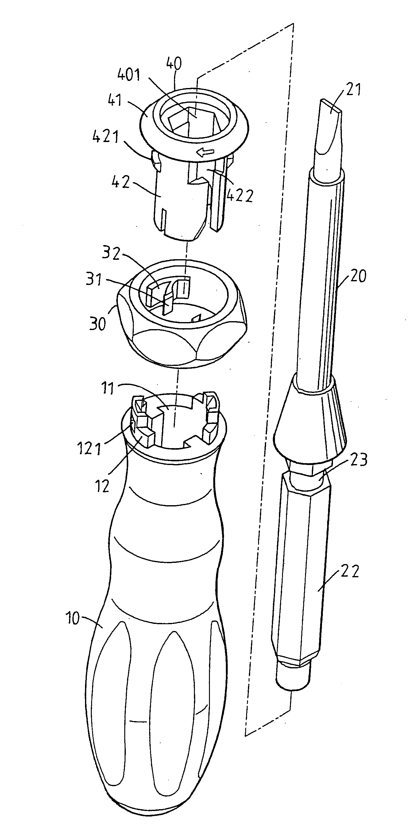 Replacement assembly of handle tool