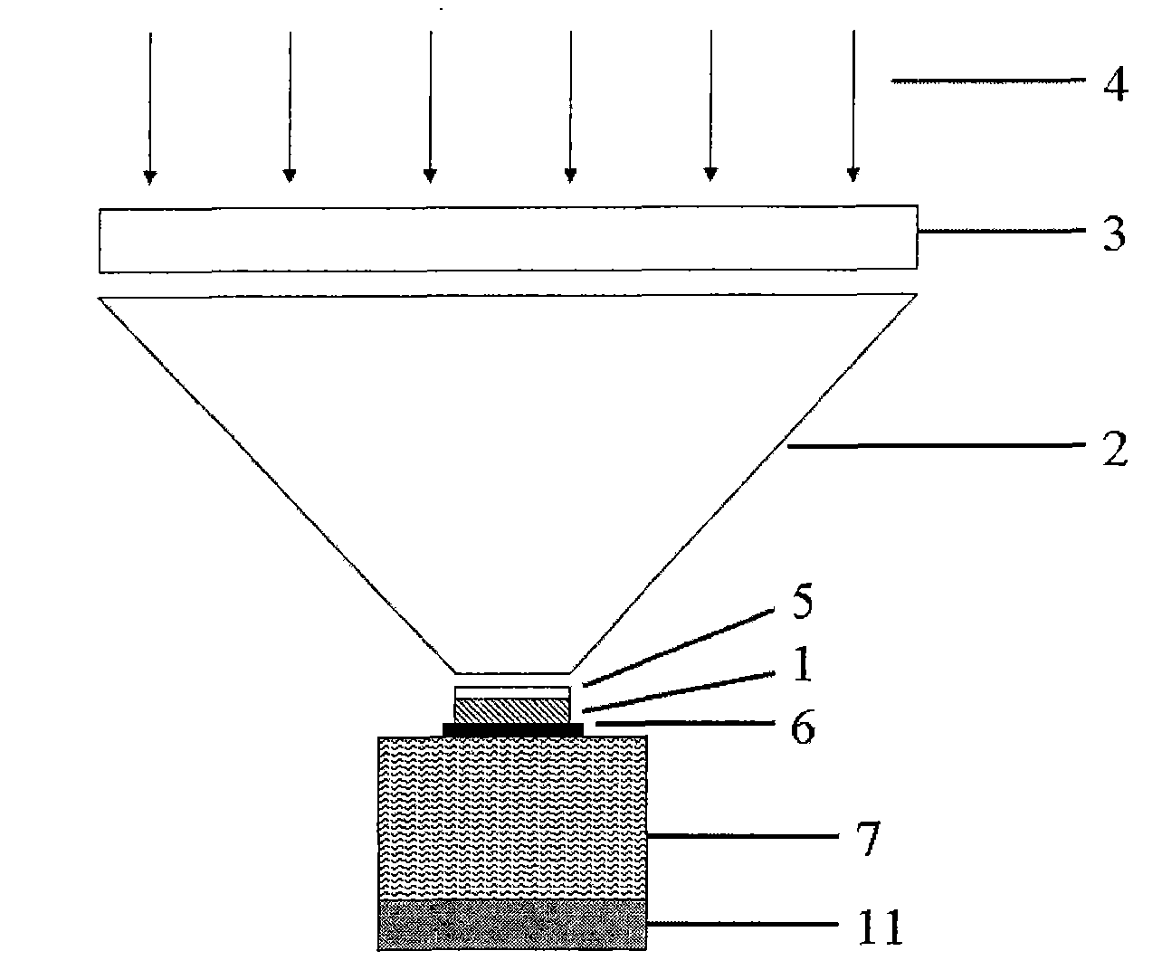 Light-concentrating photovoltaic-temperature difference power-generating integrated device