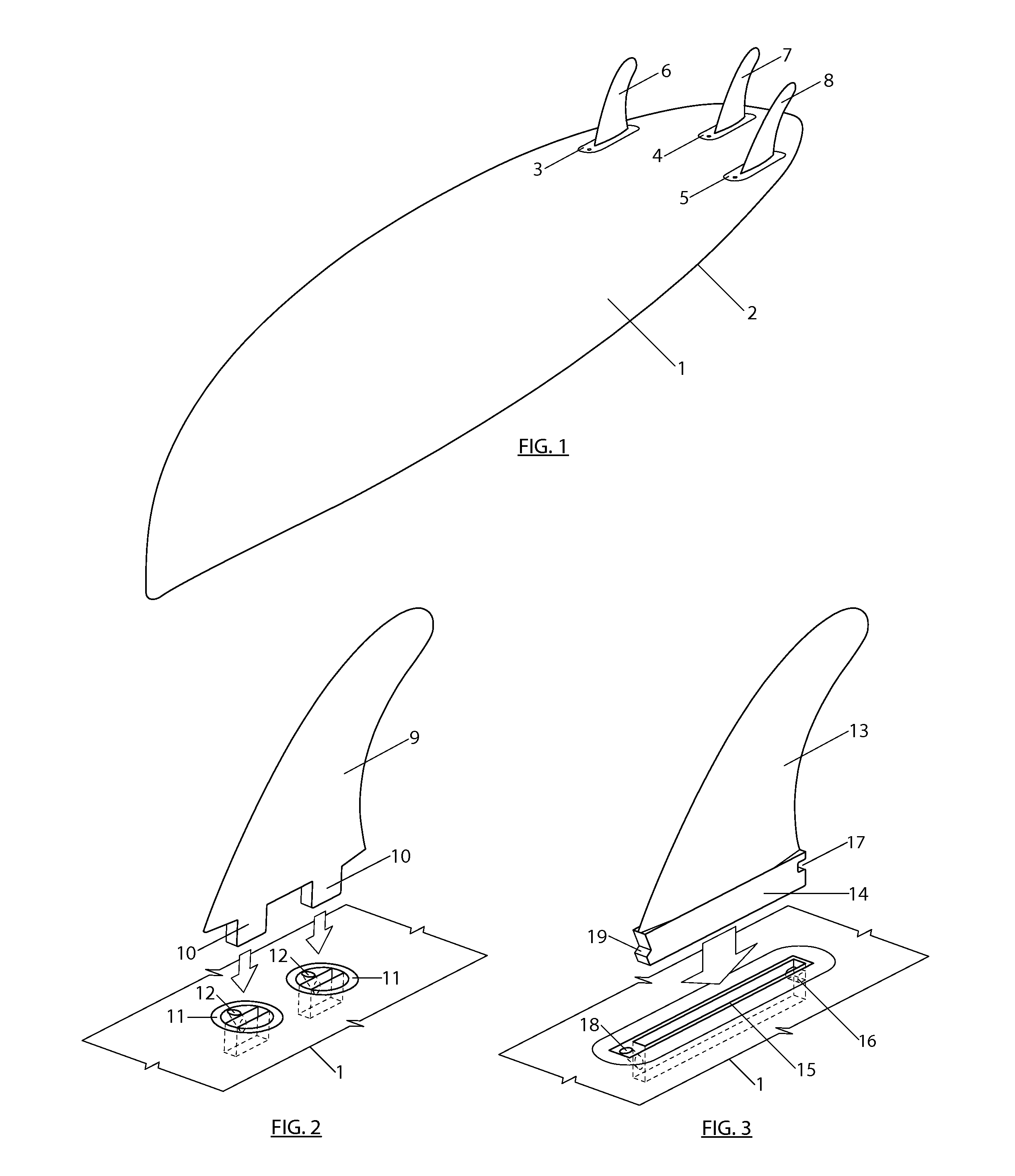 Adapter for the Insert of Two-Tabbed Fins into Single-Tabbed Fin Boxes of a Surfboard