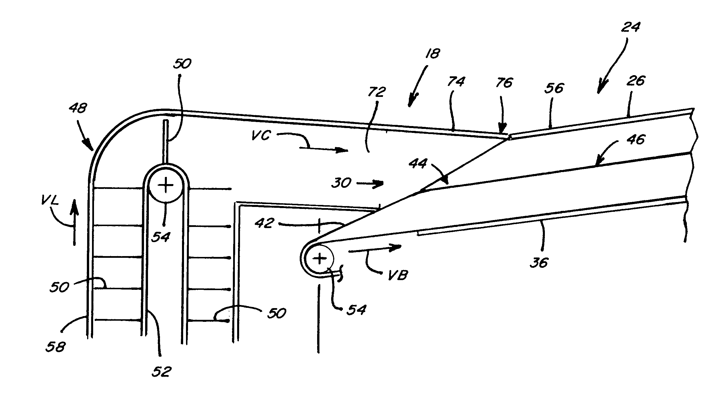 Supercharging feed system and method for a belt in tube conveyor