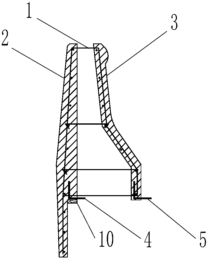 Prefabricated laminated anti-collision wall for urban viaduct and construction method thereof