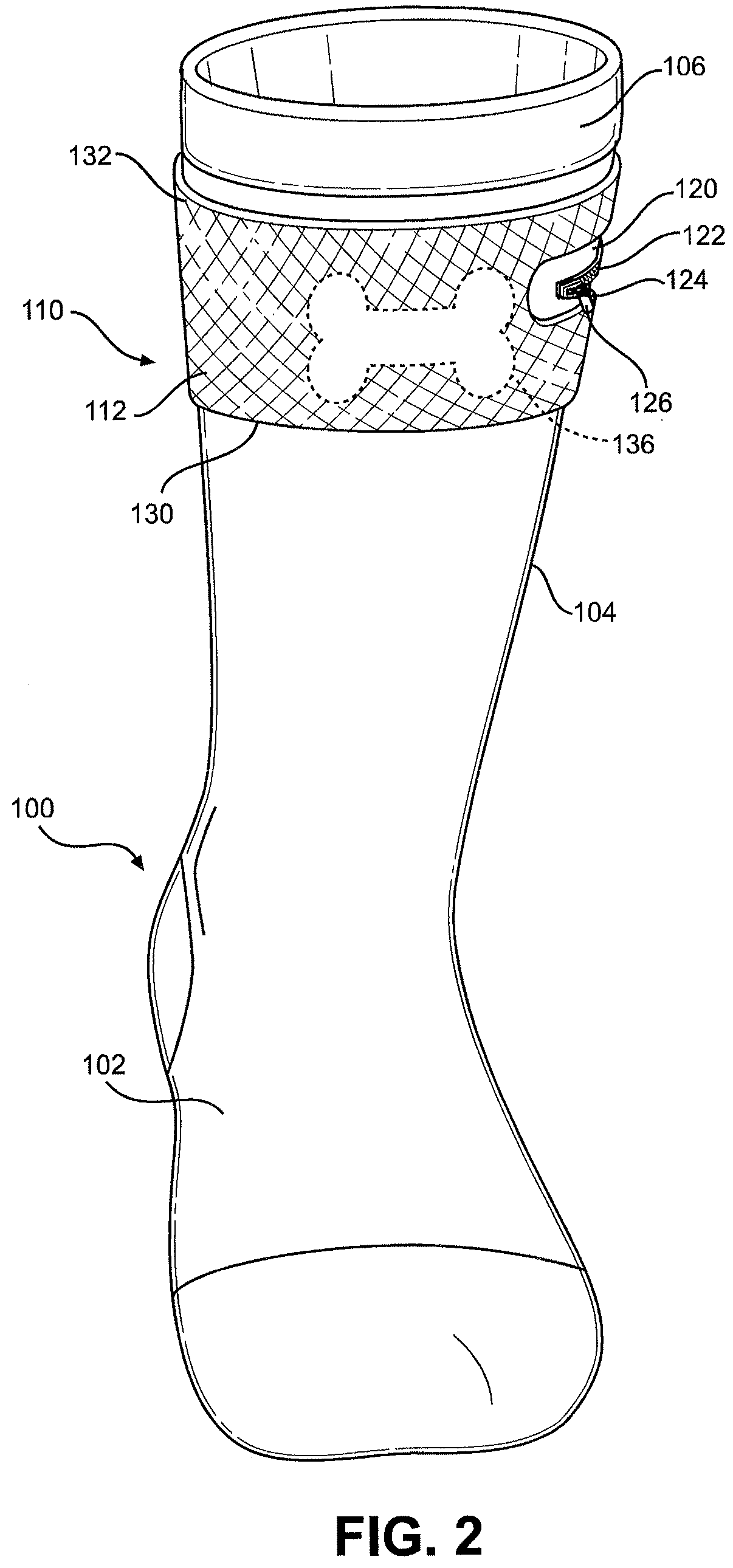 Sock having continuous storage chamber and method of making same