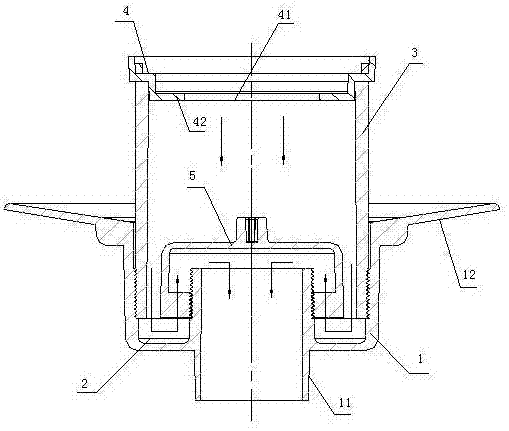 Novel multi-functional floor drain structure and construction method thereof