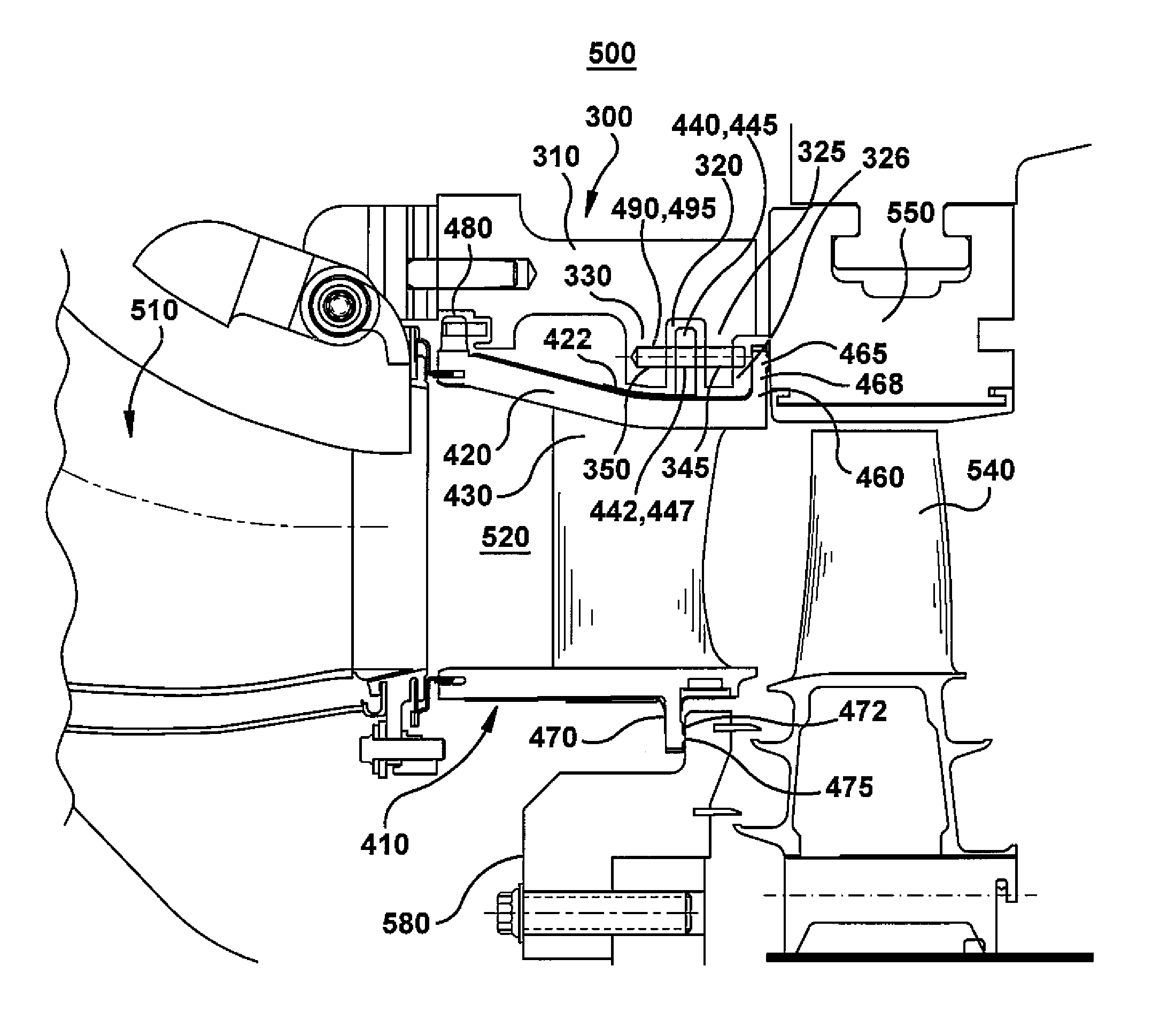 Outer sidewall retention scheme for a singlet first stage nozzle