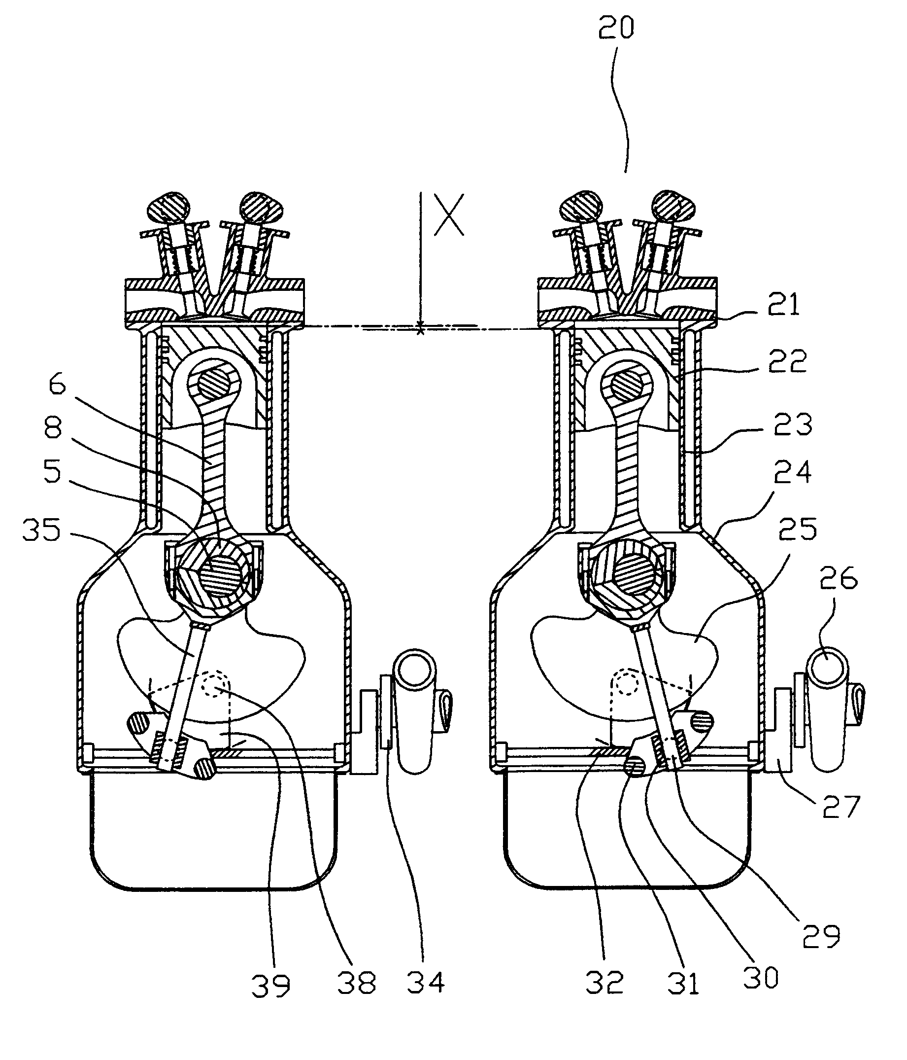 Method and device for modifying the compression rate to optimize operating conditions of reciprocating piston engines