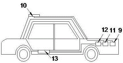 Partition type infrared heating device used in car