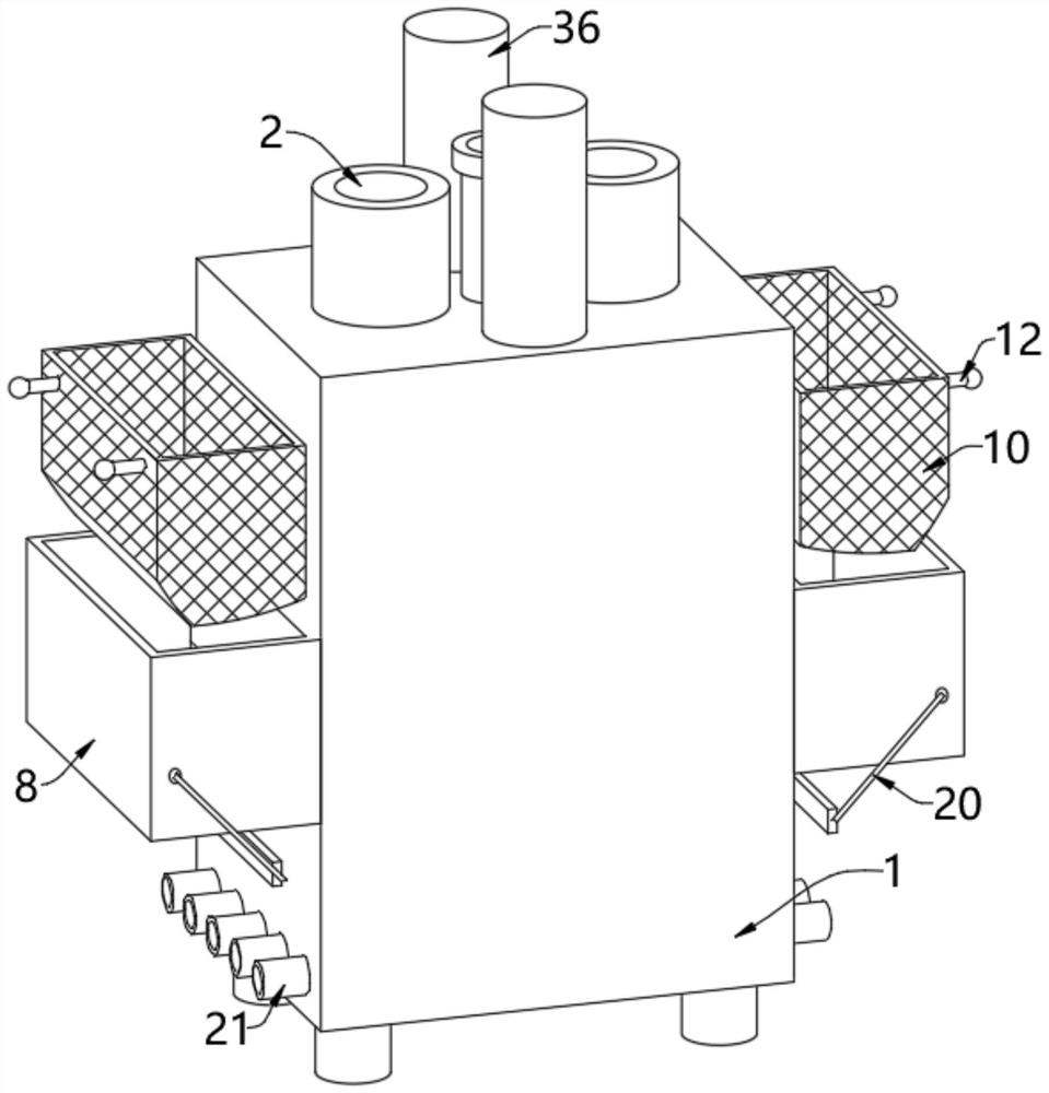 Multi-stage treatment device for industrial wastewater