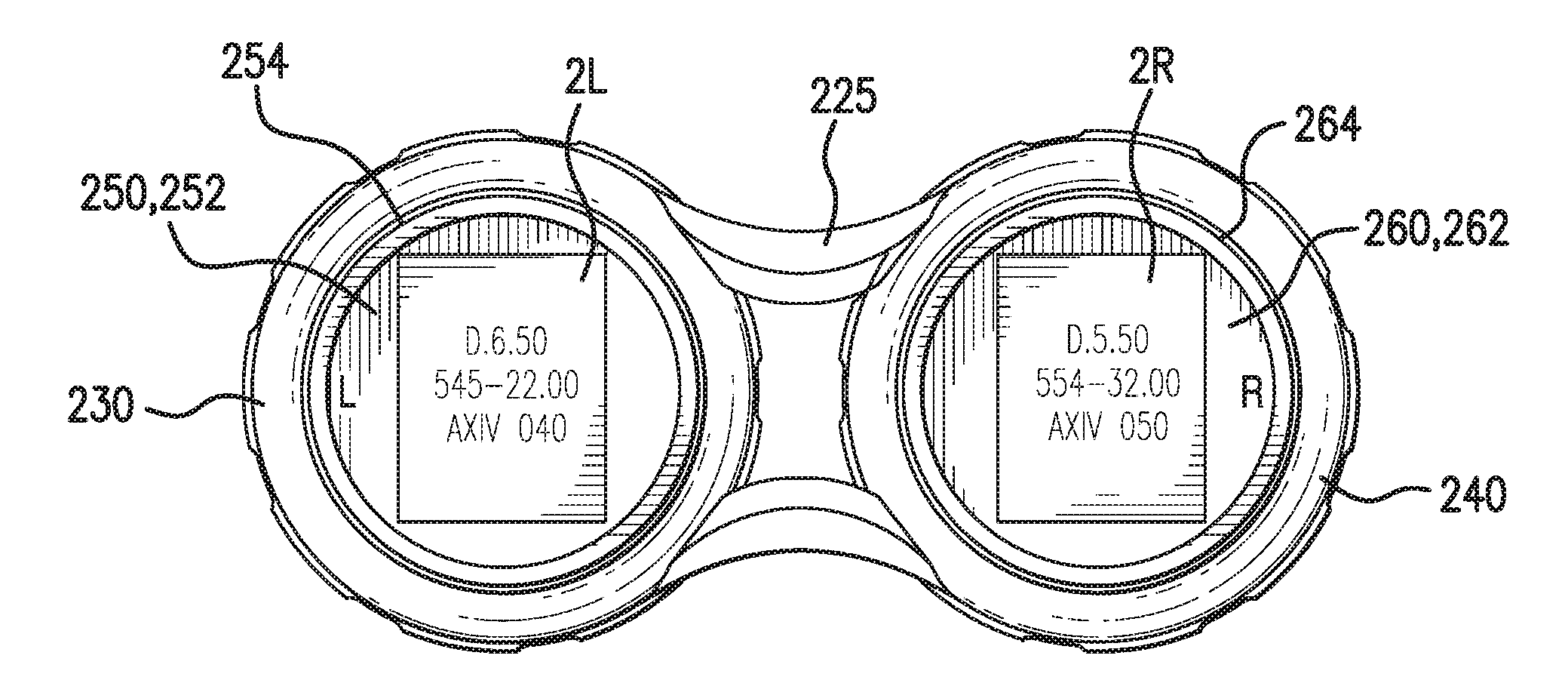 Contact lens case having integrated lens data stowage compartments