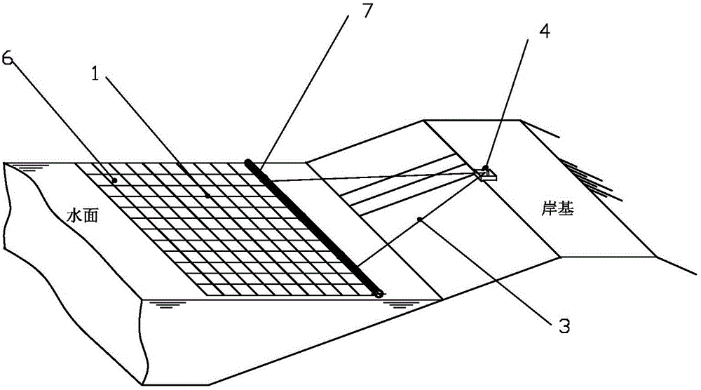 Water surface floating body evaporation controlling system in horizontal traction state and installation method