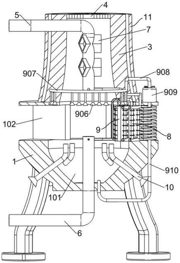 Four-side air inlet adjustable and controllable dry-wet combined cooling tower