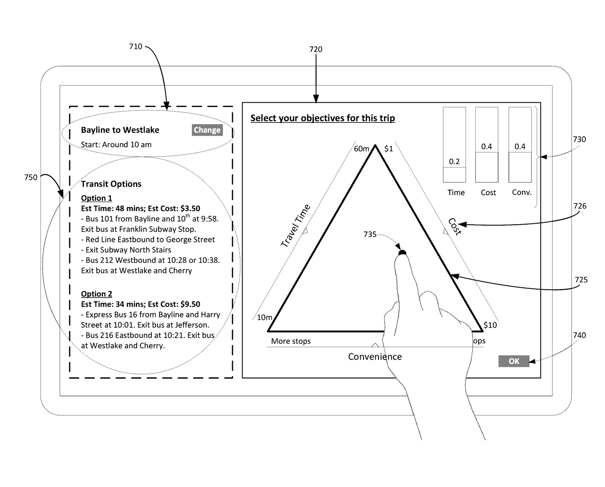 User interface for co-optimizing weight factors