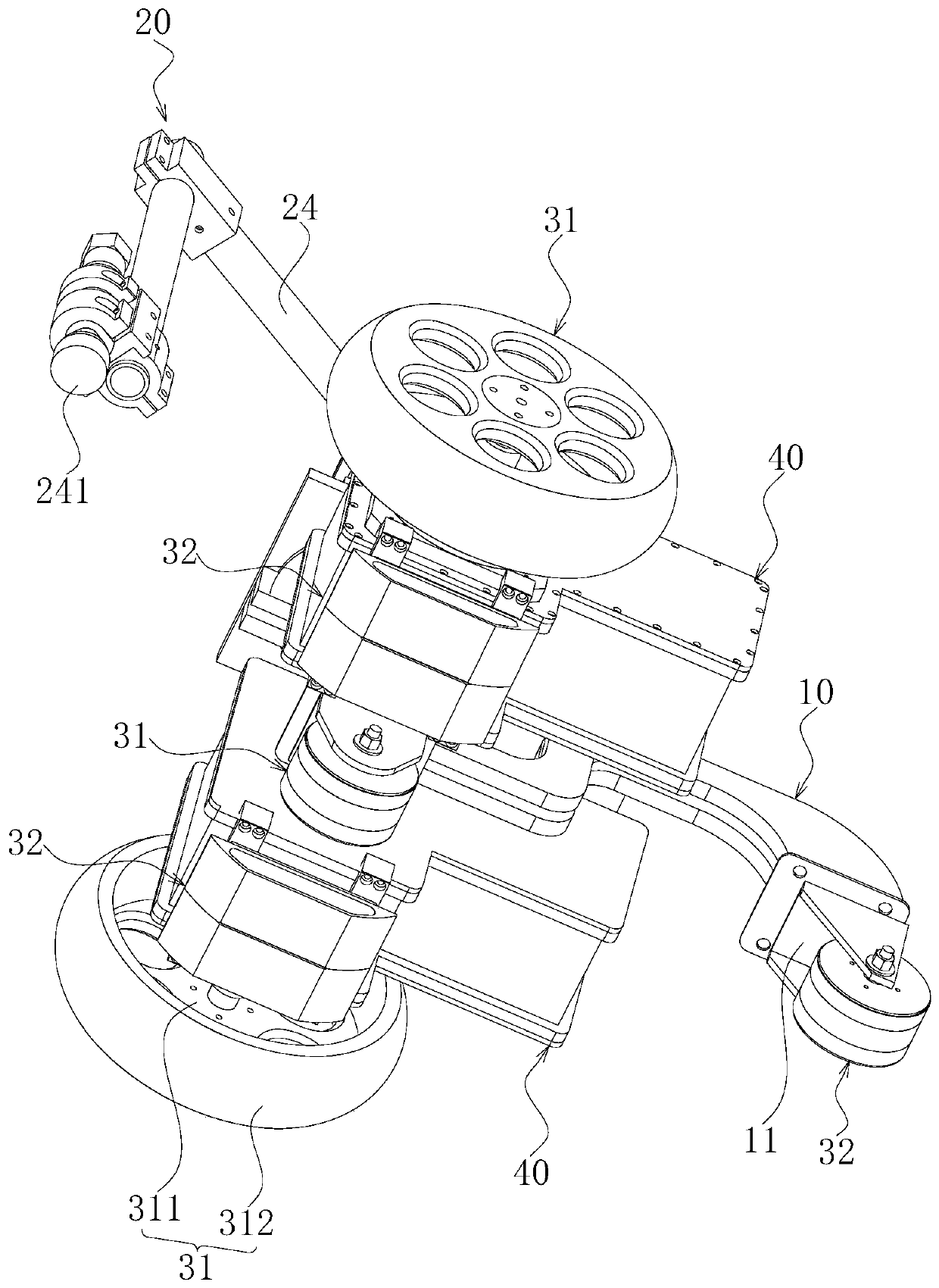 Curved surface self-adaptive underwater wall-climbing robot