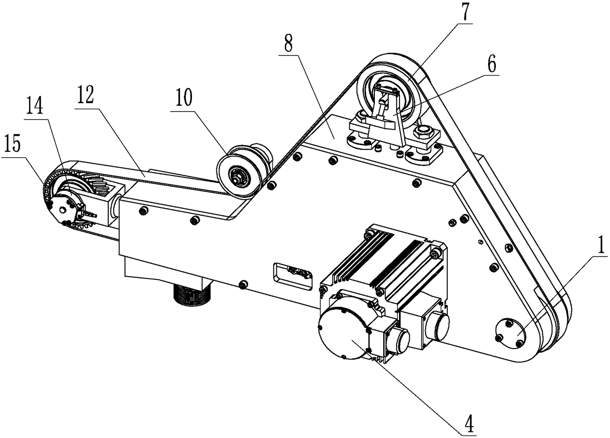 Belt sanding tool installed at tail end of robot