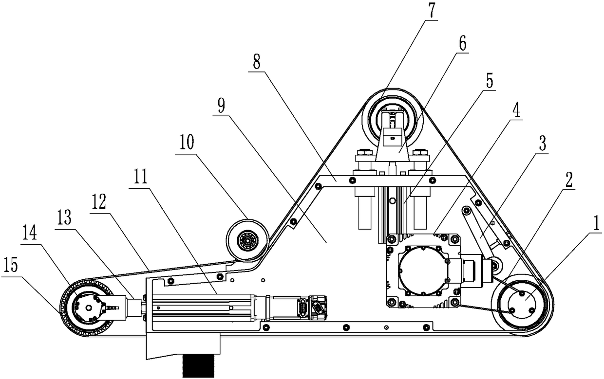 Belt sanding tool installed at tail end of robot