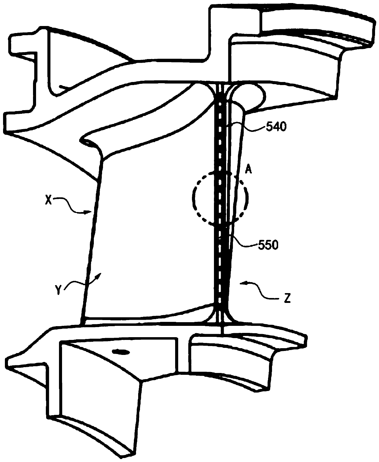 Turbine guide cooling blade