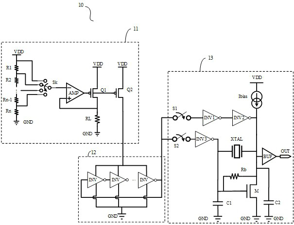 Crystal oscillation circuit capable of rapidly starting oscillation and oscillation starting method