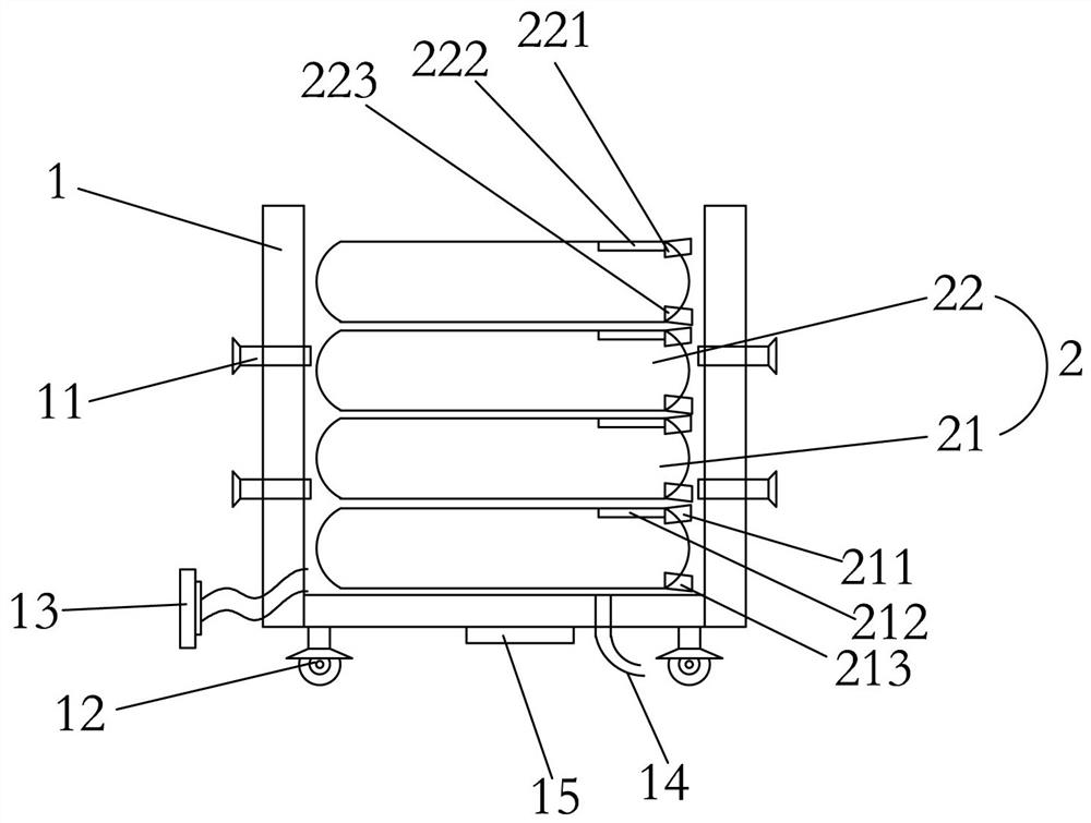 Emergency treatment device and treatment method for urban flood control