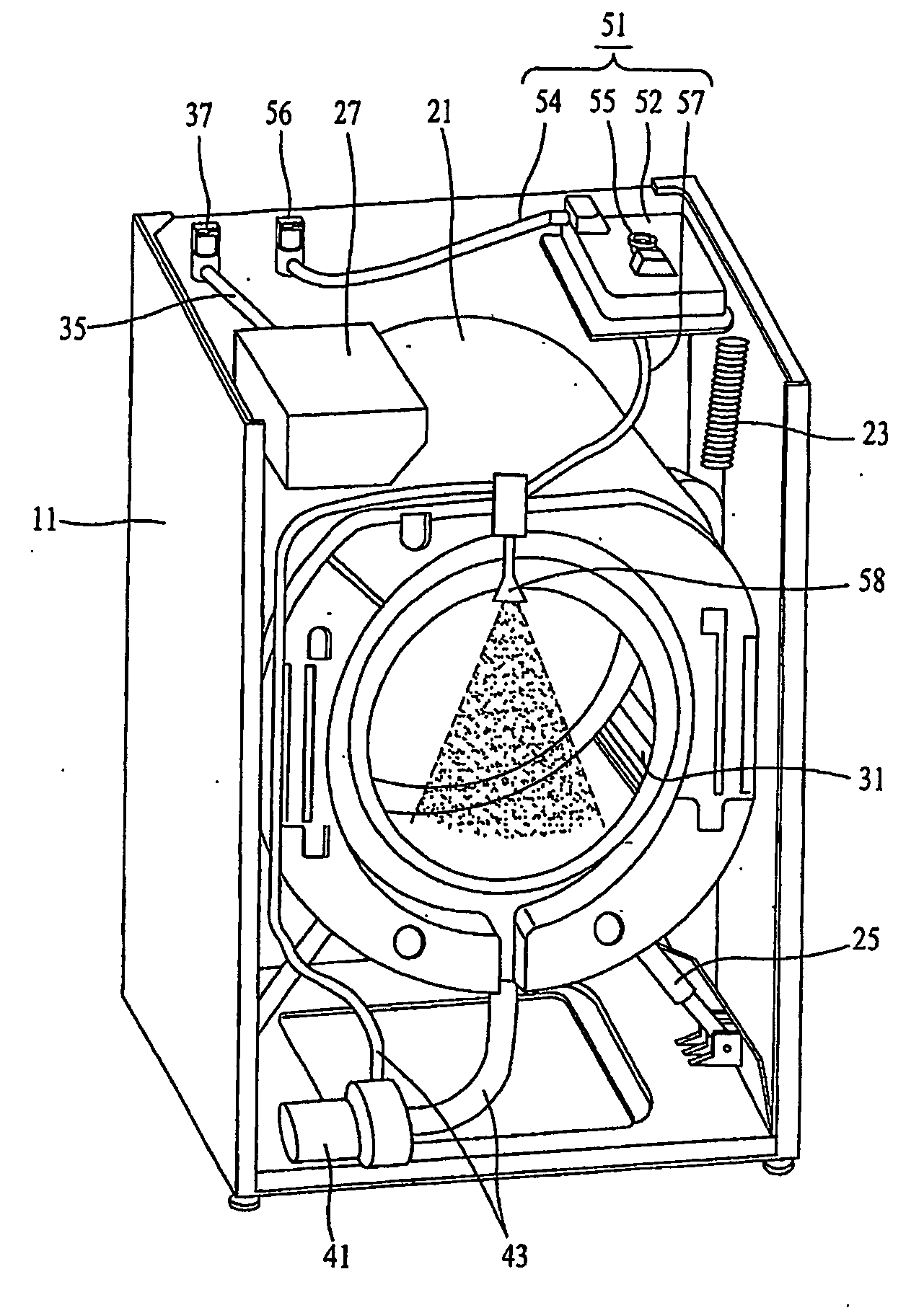 Steam washing method for washing machine and washing machine with the same