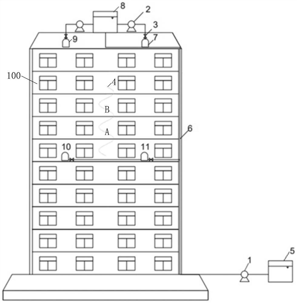 Fire detection and control method and system for building outer wall fire