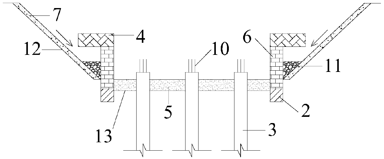 A construction method of super soft clay brick tire formwork auxiliary cap structure