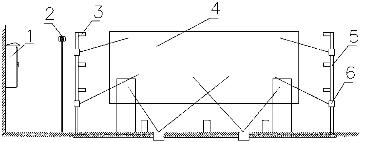 Automatic washing device for engineering vehicle