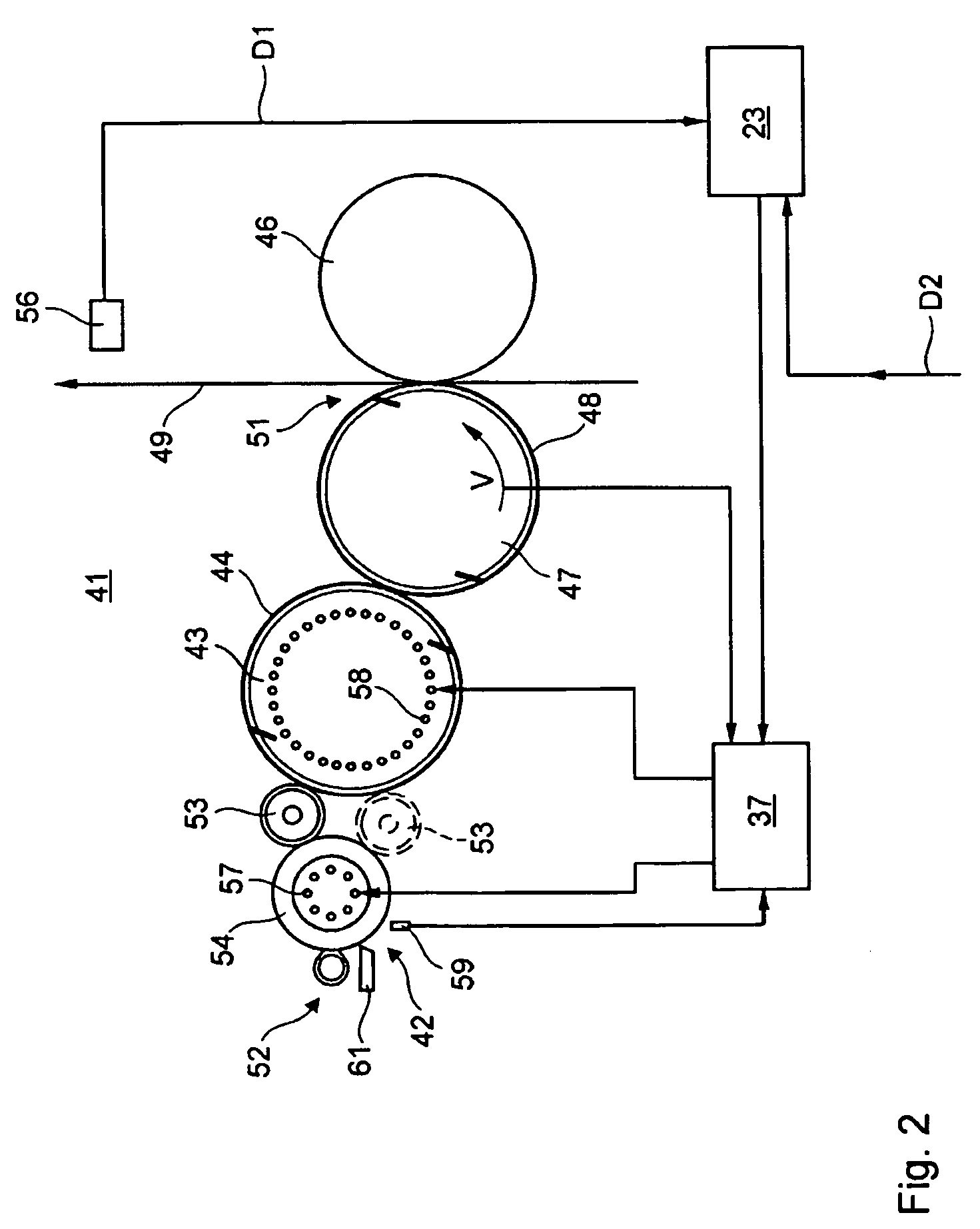 Method and device for adjustment of the transfer of printing ink and a method for the application of the device