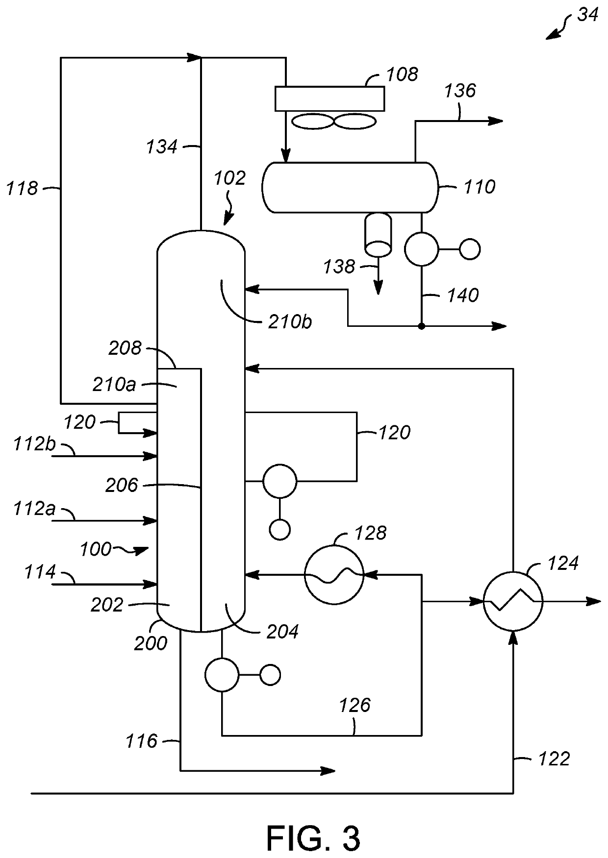 Processes for stripping contaminants from multiple effluent streams